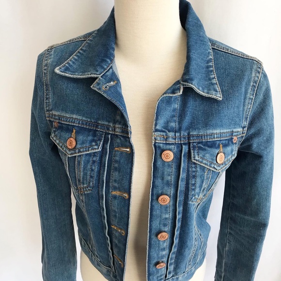 Topshop Moto Blue Denim Jacket Size 4 - Picture 4 of 11
